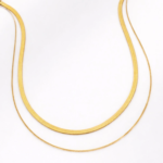 Aura Herringbone Gold Chain - 18K Gold Plated