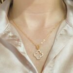 Open & Studded Pendant Necklace